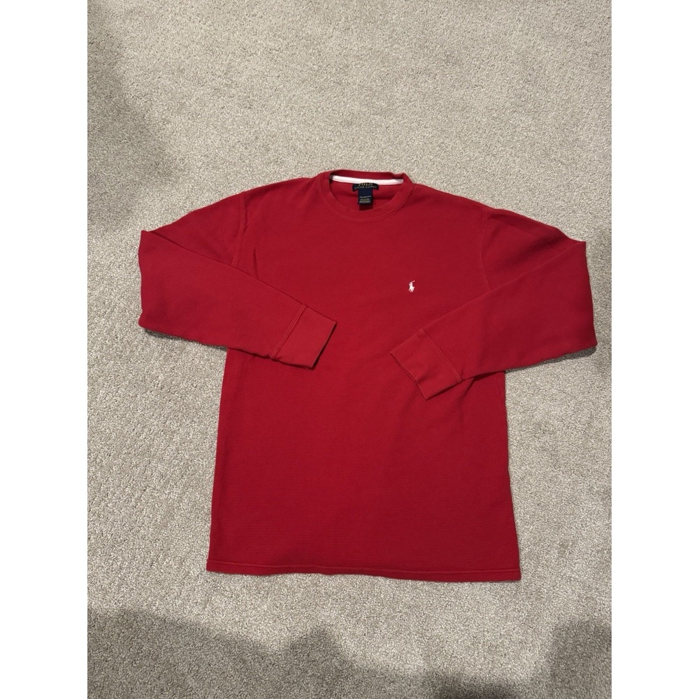 Polo Ralph Lauren Thermal Waffle Sleep Shirt Red/White Pony Mens 2XL Long Sleeve
